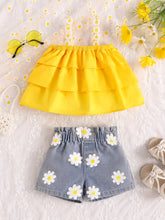 Children's Daisy Print Cami and Denim Shorts Set - Sun Imperial product photo 1