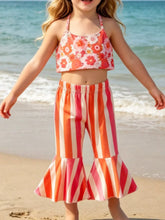 Children's Floral Print Crop Top and Striped Pants Set - Sun Imperial product photo 1