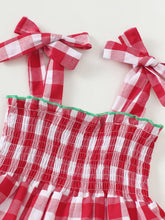 Children's Gingham Tiered Dress with Bow Tie Straps - Sun Imperial product photo 2