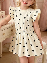 Children's Heart Print Ruffle Sleeve Dress - Sun Imperial product photo 1