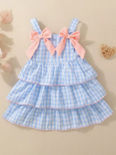 Children's Layered Ruffle Gingham Dress with Bows - Sun Imperial (photo 1)