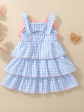 Children's Layered Ruffle Gingham Dress with Bows - Sun Imperial (photo 4)