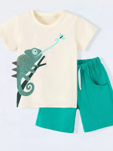 Children's Lizard Round Neck Tee and Shorts Set - Sun Imperial (photo 2)