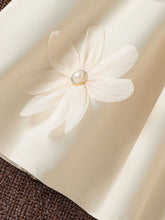 Children's Long-Sleeve Dress with 3D Floral Appliques and Pearl Accents - Sun Imperial product photo 5