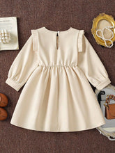 Children's Long-Sleeve Dress with 3D Floral Appliques and Pearl Accents - Sun Imperial product photo 7