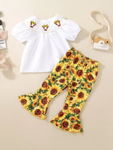 Children's Sunflower Smocked Top and Bell Bottom Set - Sun Imperial product photo 1