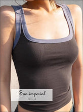 Contrast Cutout-Back Crop Tank Top - Sun Imperial product photo 1