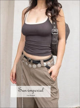 Contrast Cutout-Back Crop Tank Top - Sun Imperial product photo 4