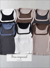 Contrast Cutout-Back Crop Tank Top - Sun Imperial product photo 6
