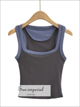 Contrast Cutout-Back Crop Tank Top - Sun Imperial product photo 7