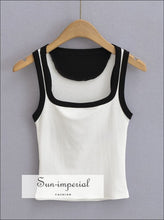 Contrast Cutout-Back Crop Tank Top - Sun Imperial product photo 8