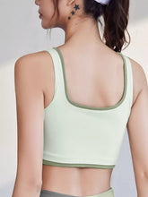 Contrast Trim Scoop Neck Active Bra - Sun Imperial product photo 2