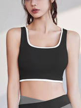Contrast Trim Scoop Neck Active Bra - Sun Imperial product photo 4