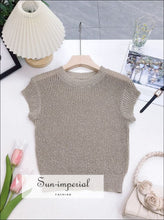 Crew-Neck Sheer Short-Sleeve Knit Top - Sun Imperial product photo 10