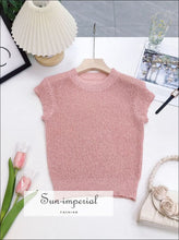 Crew-Neck Sheer Short-Sleeve Knit Top - Sun Imperial product photo 11