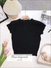 Crew-Neck Sheer Short-Sleeve Knit Top - Sun Imperial product photo 7