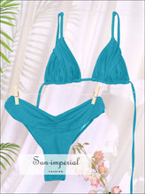 Crinkled Low-Waist Triangle Bikini Set - Sun Imperial product photo 8