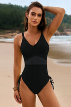 Drawstring Ruched V-Neck One-Piece Swimwear - Sun Imperial product photo 5