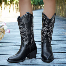 Embroidered Western Cowboy Boots with Mid-Calf Shaft - Sun Imperial product photo 2