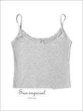 Eyelet Bow and Lace-Trim Cami Crop Top - Sun Imperial product photo 10