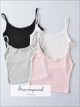 Eyelet Bow and Lace-Trim Cami Crop Top - Sun Imperial product photo 6