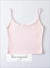 Eyelet Bow and Lace-Trim Cami Crop Top - Sun Imperial product photo 8