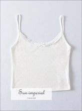 Eyelet Bow and Lace-Trim Cami Crop Top - Sun Imperial product photo 9