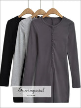 Fitted Buttoned Long-Sleeve Romper - Sun Imperial product photo 6