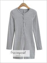 Fitted Buttoned Long-Sleeve Romper - Sun Imperial product photo 7
