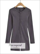 Fitted Buttoned Long-Sleeve Romper - Sun Imperial product photo 9