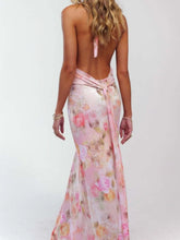 Floral Halter Deep V Maxi Dress - Sun Imperial (photo 6)