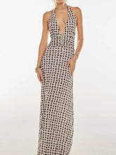 Floral Halter Deep V Maxi Dress - Sun Imperial (photo 7)