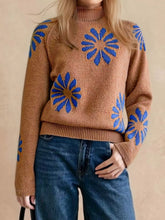 Floral Mock-Neck Raglan-Sleeve Sweater - Sun Imperial product photo 1