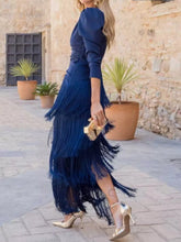 Fringed V-Neck Puff Sleeve Maxi Dress - Sun Imperial product photo 10