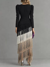 Fringed V-Neck Puff Sleeve Maxi Dress - Sun Imperial product photo 30
