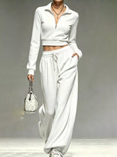 Full Size Half Zip Cropped Top and Pants Set Plus Size - Sun Imperial product photo 17