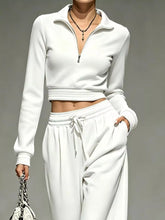 Full Size Half Zip Cropped Top and Pants Set Plus Size - Sun Imperial product photo 18