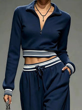 Full Size Half Zip Cropped Top and Pants Set Plus Size - Sun Imperial product photo 22