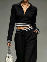 Full Size Half Zip Cropped Top and Pants Set Plus Size - Sun Imperial product photo 8