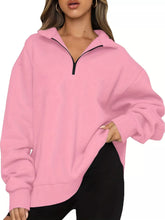 Full Size Quarter-Zip Dropped Shoulder Sweatshirt Plus Size - Sun Imperial product photo 10