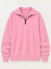 Full Size Quarter-Zip Dropped Shoulder Sweatshirt Plus Size - Sun Imperial product photo 13