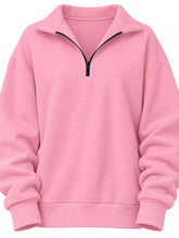 Full Size Quarter-Zip Dropped Shoulder Sweatshirt Plus Size - Sun Imperial product photo 14