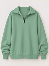 Full Size Quarter-Zip Dropped Shoulder Sweatshirt Plus Size - Sun Imperial product photo 18