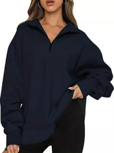 Full Size Quarter-Zip Dropped Shoulder Sweatshirt Plus Size - Sun Imperial product photo 20