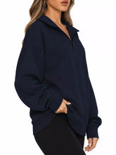 Full Size Quarter-Zip Dropped Shoulder Sweatshirt Plus Size - Sun Imperial product photo 21