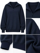 Full Size Quarter-Zip Dropped Shoulder Sweatshirt Plus Size - Sun Imperial product photo 24