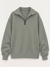 Full Size Quarter-Zip Dropped Shoulder Sweatshirt Plus Size - Sun Imperial product photo 3
