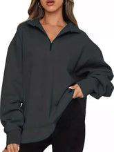 Full Size Quarter-Zip Dropped Shoulder Sweatshirt Plus Size - Sun Imperial product photo 5