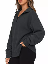 Full Size Quarter-Zip Dropped Shoulder Sweatshirt Plus Size - Sun Imperial product photo 6