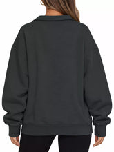 Full Size Quarter-Zip Dropped Shoulder Sweatshirt Plus Size - Sun Imperial product photo 7